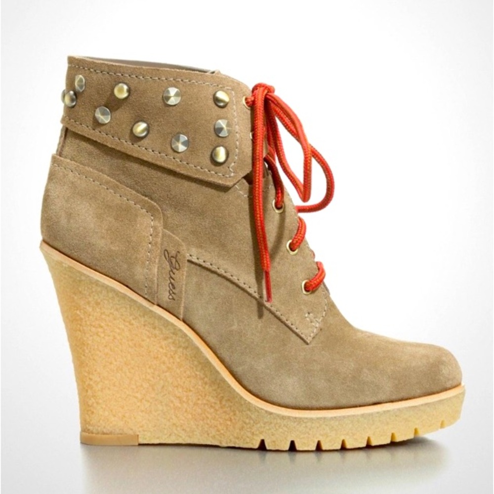 Guess Suede Wedge Booties